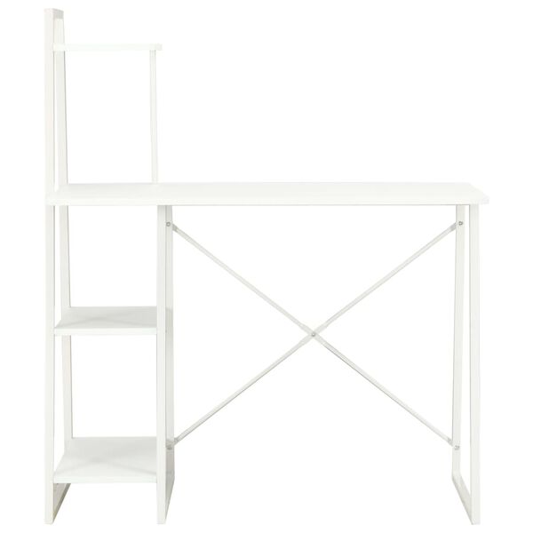 20282 vidaXL Desk with Shelving Unit White 102x50x117 cm
