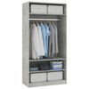 800229 vidaXL Wardrobe Concrete Grey 100x50x200 cm Chipboard