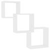 800270 vidaXL Cube Wall Shelves White 84,5x15x27 cm Chipboard