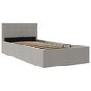 285576 vidaXL Hydraulic Storage Bed Frame Light Grey Fabric 90x200 cm