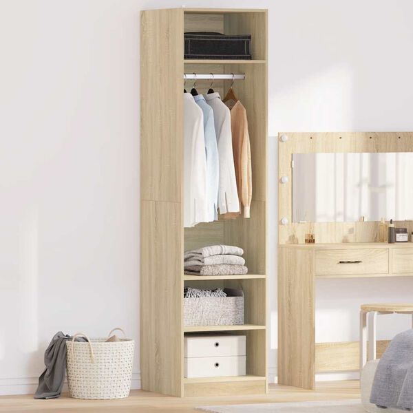 800237 vidaXL Wardrobe Sonoma Oak 50x50x200 cm Chipboard
