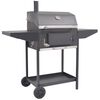 vidaXL Вугільна коптильня для BBQ з нижньою полицею Чорний
