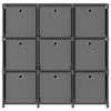 vidaXL Вітрина з 9 Кубічними Ящиками Сірий 103x30x107,5 см Тканина