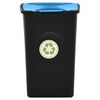 vidaXL Відро для Сміття з Відкидною Кришкою Чорний/Синій 50 л