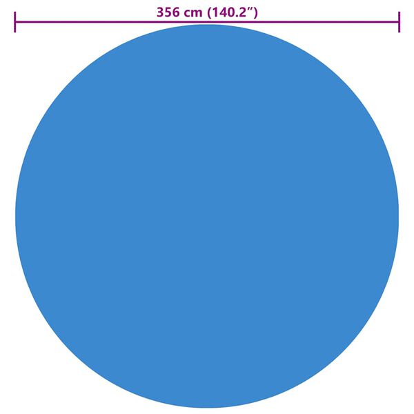 vidaXL Накриття для Басейну Синій 356 см ПЕ