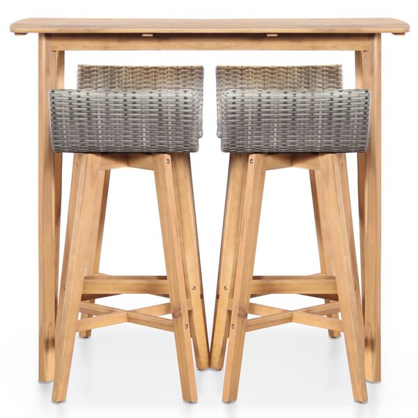 vidaXL Вуличний обідній комплект 5 од. Масив акації