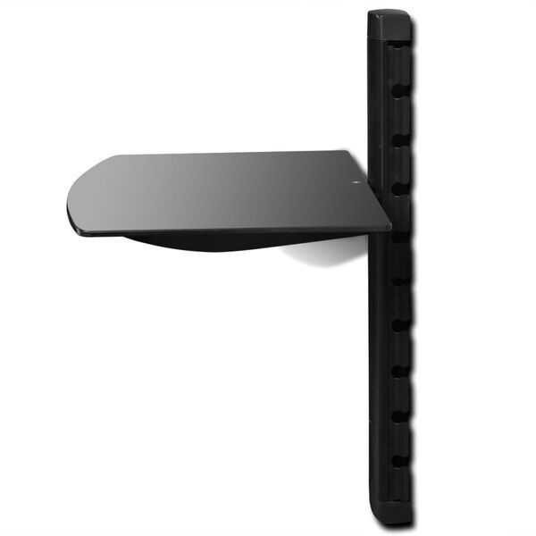 vidaXL 1-рівнева настінна полиця для DVD Чорний Скло