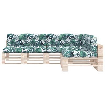 vidaXL Подушки для дивана з піддонів 7 шт Листяний візерунок