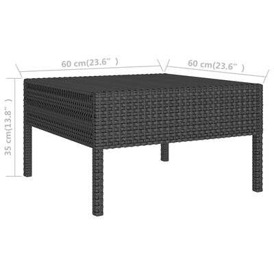 vidaXL Комплект садових меблів 3 од. з подушками Чорний Поліротанг