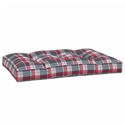 vidaXL Подушка для дивана з піддонів Картатий червоний 120x80x10 см