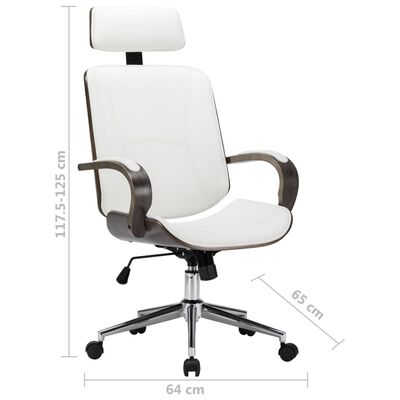 vidaXL Поворотне офісне крісло з підголівником Штучна шкіра/Бентвуд