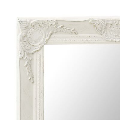 vidaXL Настінне дзеркало в стилі Бароко Білий 60x40 см