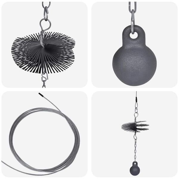 vidaXL Кругла Щітка для Чищення Димоходу Діаметром 15 см