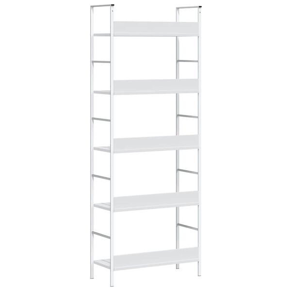 288228 vidaXL 5-Layer Book Shelf White 60x27,6x158,5 cm Chipboard