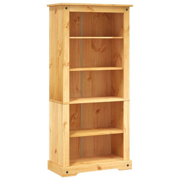 243744 vidaXL 5-Tier Bookcase Mexican Pine Corona Range 81x40x170 cm
