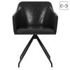vidaXL Поворотні обідні стільці 2 шт Чорний Штучна шкіра