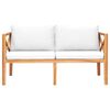 vidaXL Садова лавка з кремовими подушками Масив тикового дерева