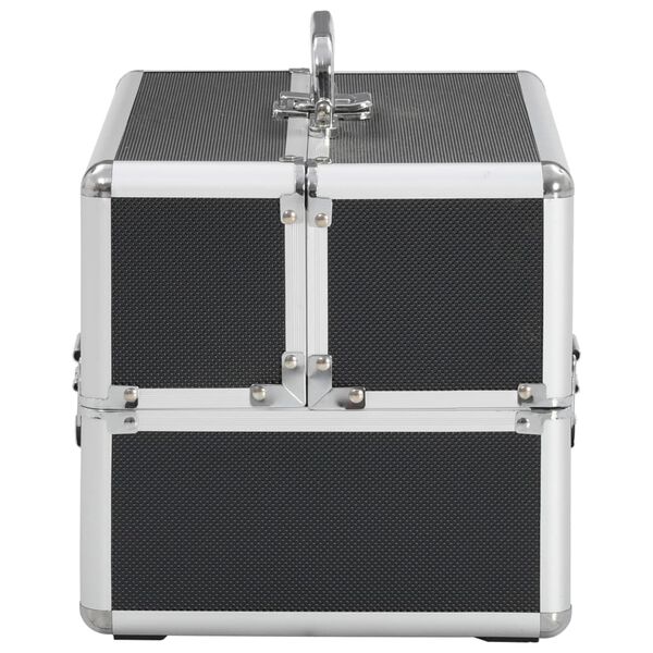 vidaXL Кейс для Косметики Чорний 22x30x21 см Алюміній