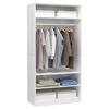800231 vidaXL Wardrobe High Gloss White 100x50x200 cm Chipboard