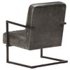 321858 vidaXL Cantilever Sofa Chair Distressed Grey Real Leather
