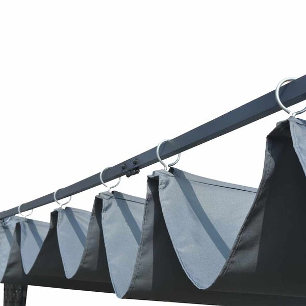 vidaXL Альтанка з Дахом Сірий і Антрацит 300x300x200см Поліротанг