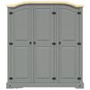 282621 vidaXL Wardrobe Mexican Pine Corona Range 3 Doors Grey