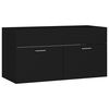 804666 vidaXL Sink Cabinet Black 90x38,5x46 cm Chipboard