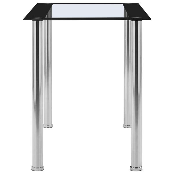 vidaXL Обідній Стіл Чорний і Прозорий 120x60x75 см Загартоване Скло