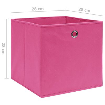 vidaXL Коробки для Зберігання 4 шт Рожевий 28x28x28 см Неткане Полотно