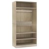800228 vidaXL Wardrobe Sonoma Oak 100x50x200 cm Chipboard