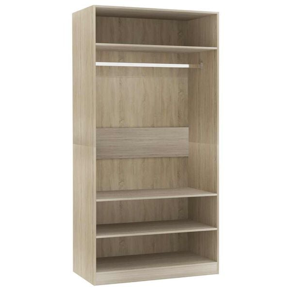 800228 vidaXL Wardrobe Sonoma Oak 100x50x200 cm Chipboard