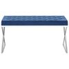 vidaXL Лавка Синій 97 см Оксамитова Тканина і Нержавіюча Сталь
