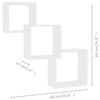 800270 vidaXL Cube Wall Shelves White 84,5x15x27 cm Chipboard