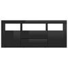 801821 vidaXL TV Cabinet High Gloss Black 120x30x50 cm Chipboard