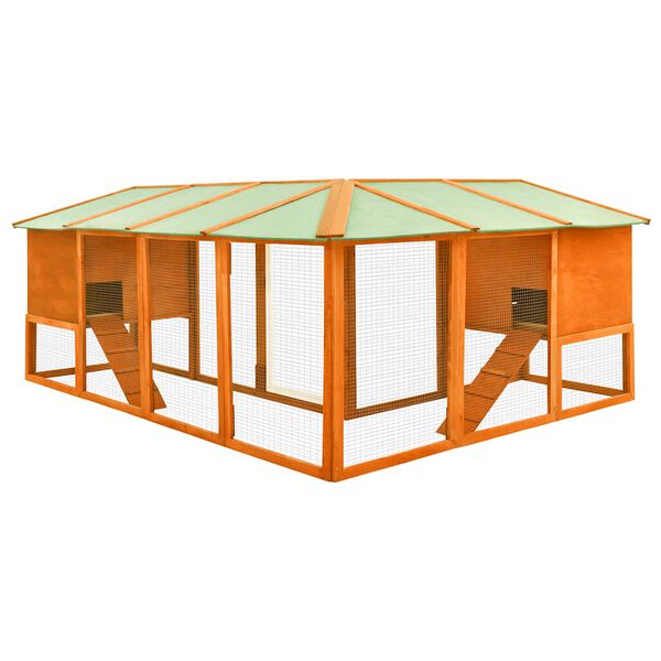 vidaXL Вуличний Будиночок для Кроликів з Прогоном Масив Ялини