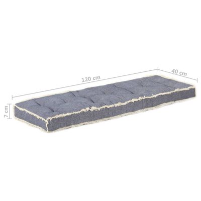 vidaXL Подушка для дивана з піддонів Синій 120х40х7 см