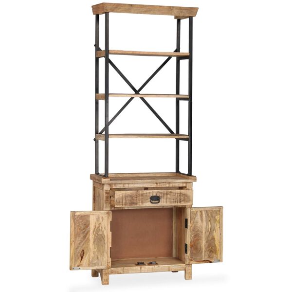 vidaXL Сервант з полицями 65x30x180 см Масив дерева манго