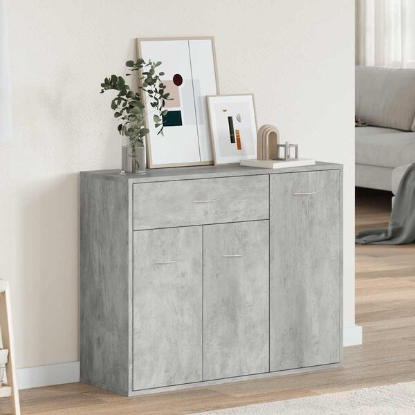 800679 vidaXL Sideboard Concrete Grey 88x30x70 cm Chipboard