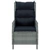vidaXL Відкидне садове крісло з подушками Світло-сірий Поліротанг