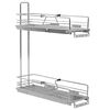 vidaXL 2-Рівневий кухонний дротяний кошик Сріблястий 47x15x54,5 см