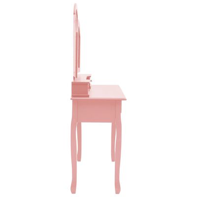 vidaXL Туалетний столик з табуретом Рожевий 100x40x146 см Павловнія
