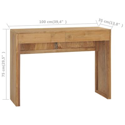 vidaXL Консольний стіл 100x35x75 см Масив тикового дерева