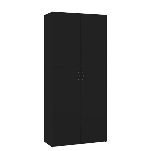 800289 vidaXL Shoe Cabinet Black 80x35,5x180 cm Chipboard