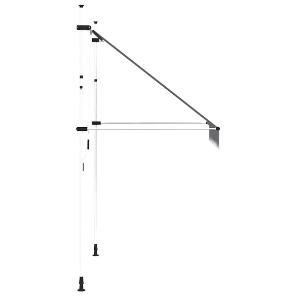 vidaXL Висувний Тент з Ручним Керуванням Сині та Білі Смужки 200 см