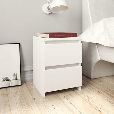 800514 vidaXL Bedside Cabinets 2 pcs White 30x30x40 cm Chipboard