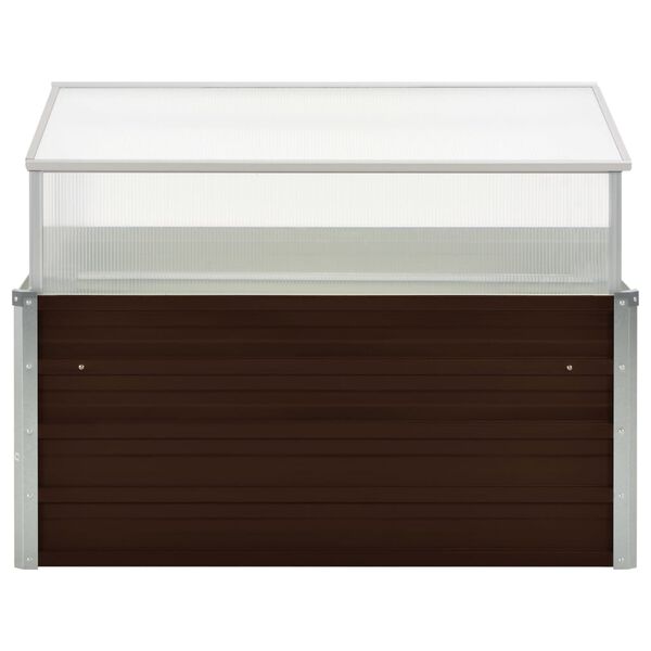 vidaXL Теплиця Коричневий 100x100x85 см Оцинкована Cталь