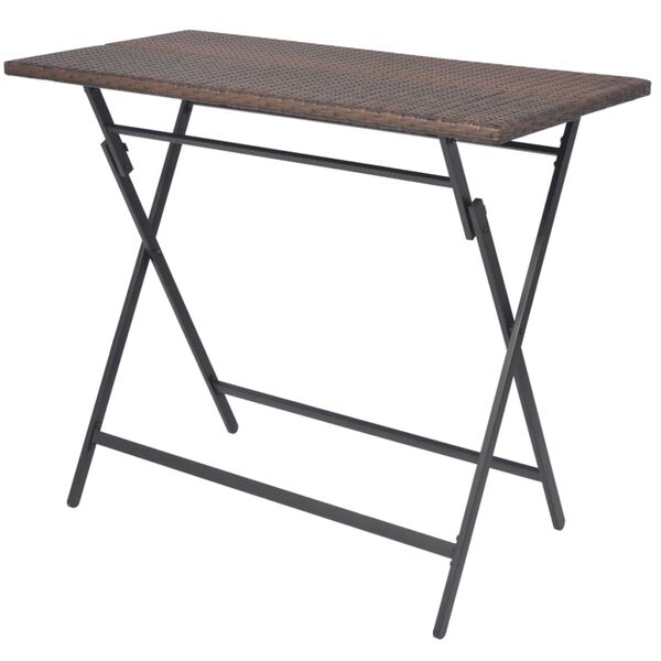 vidaXL Розкладний Вуличний Обідній Комплект 7 Од. Коричневий Поліротанг