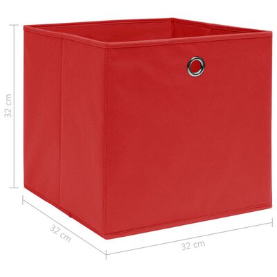 vidaXL Коробки для Зберігання 10 шт Червоний 32x32x32 см Тканина