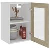 802508 vidaXL Hanging Glass Cabinet Sonoma Oak 40x31x60 cm Chipboard