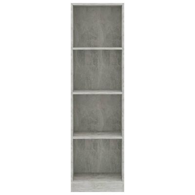 800841 vidaXL 4-Tier Book Cabinet Concrete Grey 40x24x142 cm Chipboard